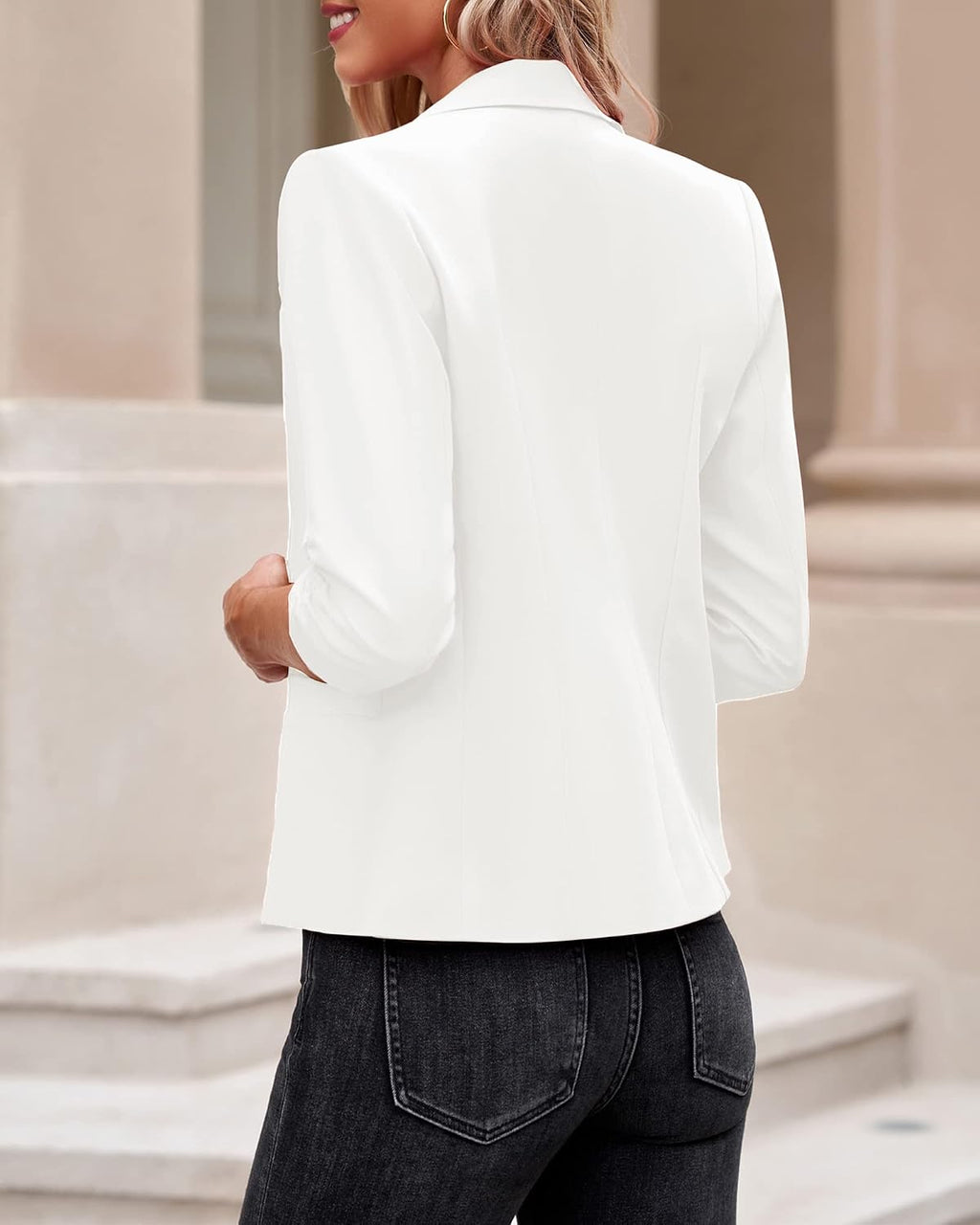 Blazers for Women Suit Jackets Dressy 3/4 Sleeve Blazer Business Casual Outfits for Work