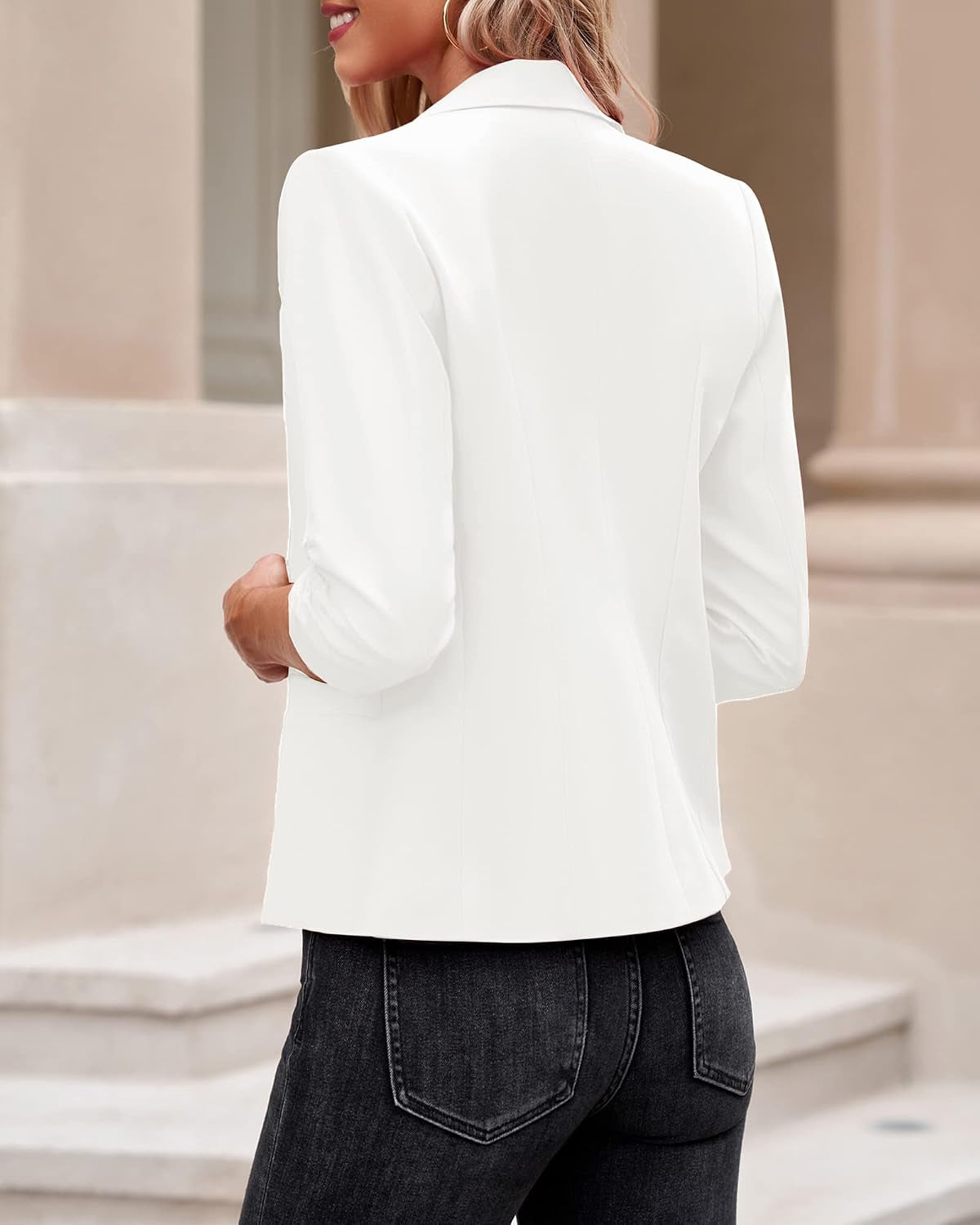 Blazers for Women Suit Jackets Dressy 3/4 Sleeve Blazer Business Casual Outfits for Work