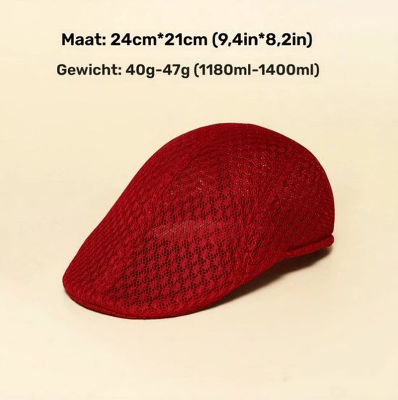 Donkergrijze Mesh Flat Cap Heren En Dames – Ademende Retro Pet Met Lichtgewicht Design – Koreaanse Stijl Forward Cap Met Gebogen Vorm Voor Outdoor En Dagelijks Gebruik