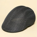 Donkergrijze Mesh Flat Cap Heren En Dames – Ademende Retro Pet Met Lichtgewicht Design – Koreaanse Stijl Forward Cap Met Gebogen Vorm Voor Outdoor En Dagelijks Gebruik